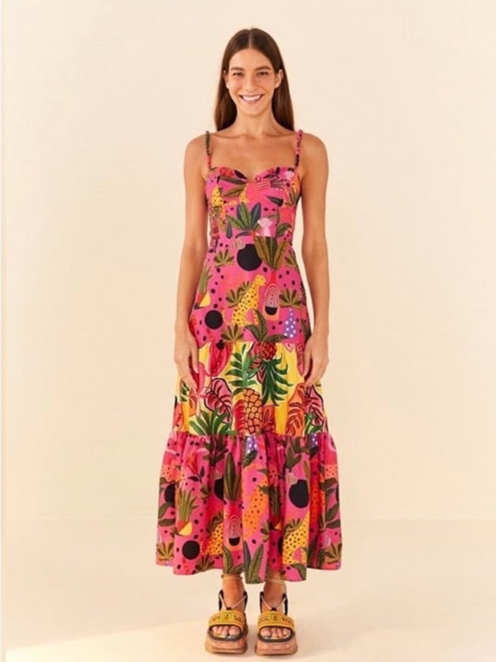 FARM Rio Hot Pink Pops Leopard Maxi Dress - Picture 3 of 8
